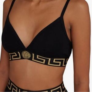 Versace triangle bralette with packaging